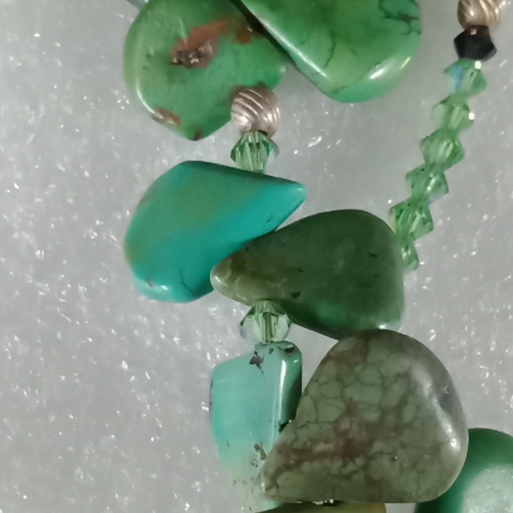 Turquoise Tear Drop Necklace #A365 - Picture 4 of 10